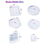 LET’S Resin Resin Coaster Molds Kit, 16oz Resin Starter Kit for Beginners,Include Epoxy Resin, Coaster Molds, Golden Flakes and Mica Powder for Resin Casting