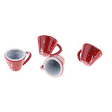 1/12 Scale Chinese Porcelain Coffee Tea Set Dollhouse Miniature Tableware Cookware Furniture Decoration Red