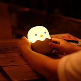 APUPPY Cute Creative Egg Shell Night Light, Rechargeable Egg Shell Chick Shape Top Control Lamp for