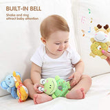 TUMAMA Baby Soft Plush Stuffed Animal Rattles, Handheld Development Toys for Toddlers - 4 PCS