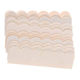 12pcs Unpainted 1/12 Dollhouse Wood Roof Tiles Frames, Miniatures Furniture DIY Making Accessories - 11x3.3cm