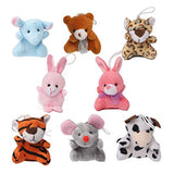 Juegoal 26 Pack Mini Animal Plush Toy Set, Cute Small Stuffed Animal Keychain Set, Goodie Bag Fillers, Carnival Prizes for Kids, Assortment Kids Valentine Gift Easter Egg Filter Party Favors