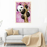 FLAIGO DIY 5D Diamond Painting by Number Kits, Panda Pattern Full Drill Diamond Cross Stitch Crystal Rhinestone Pictures Arts Craft for Home Wall Decor Gift -11.8 x 15.7 Inch (Panda B)