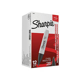 Sharpie Permanent Markers, Chisel Tip, Black, 12 Count