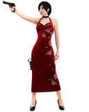 Cosplay.fm Women's Ada Wong Cosplay Costume Dress Embroidered Cheongsam (S, Red)