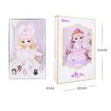 YNSW Fashion Doll, Pink Purple Cake Long Skirt with Coat Doll 1/6 SD Doll 30Cm 12Inch Jointed Dolls BJD Doll Valentine's Gift Toy with Exquisite Packaging