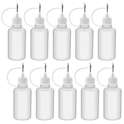 Bantoye 10 Pcs Needle Tip Glue Bottle Applicator DIY Quilling Tool Precision Tip Glue Plastic Liquid Dropper Bottles (30 ml)