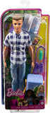 Barbie It Takes Two Ken Camping Doll Wearing Plaid Shirt, Jeans and White Sneakers, with Camping Accessories, Toy for 3 Year Olds & Up