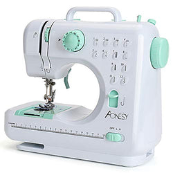 Aonesy Portable Sewing Machine, Electric Household Crafting Mending Mini Sewing Machines, 12 Stitches 2 Speed with Foot Pedal - Perfect for Easy Sewing, Beginners, Kids (mint)