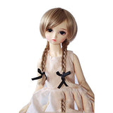 High Temperature Synthetic Fiber Long Blonde Braided Wavy Hair Doll Wig for 1/3 1/4 1/6 BJD Doll Wigs