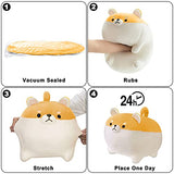 Shiba Inu Stuffed Animal Toy -Cute Corgi & Akita Dog Plush Pillow, Plush Toy Best Gifts for Girl and Boy, Can Be Used for Bed and Sofa Chair（Shina Inu mom with 2 Babies, 15.7"）