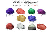 Variety Pack 3 (10 Colors) Mica Powder Pure, 2TONE Series Variety Pigment Packs (Epoxy,Paint,Color,Art) Black Diamond Pigments