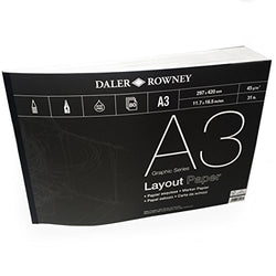 Daler Rowney – Layout Paper Pad – 45gsm – 80 Pages – A3 Landscape – Made in England