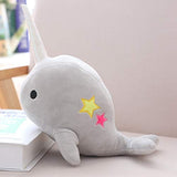 Cute Gray Teal Narwhal Stuffed Animal Plush Toy Adorable Soft Whale Plushies Toys Stuffed Animals for Babies, Kids, Toddlers