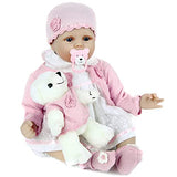 ZIYIUI Reborn Doll - 22" Realistic Handmade Reborn Baby Dolls Soft Silicone Vinyl Newborn Real Life Baby Dolls with Clothes& Feeding Bottle Suitable for Ages 3+ Toys