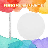 COYMOS Pre Stretched Canvas Primed Round Canvas Boards for Painting, Acrylic Pouring, Oil Paint & Artist Media - 12 x 12'' Stretched Canvas, Perfect for Painting The Planets (White Blank 2 Pack)
