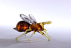 Small Glass Bee Animal Figurines Miniature Mini Bee Little Glass Animals Murano Gift Blown Sculpture Art Collectible Artglass Lampwork