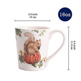 Bico Woodland Critters Ceramic Mugs, Set of 4, for Coffee, Tea, Drinks, Microwave & Dishwasher Safe