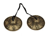 Dharma Store - Tibetan Tingsha Cymbals - 6.6 cm - OM Mane Padme Hum Symbols Embossed