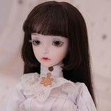 ZDD Full Set 1/4 BJD Doll with Long Wig Hair 3D Real Eyes Baby Girl Dress Up Change Makeup Toy 42cm 16.53inch for Baby Girl Birthday