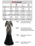 PrettyGuide Women's Evening Dress 1920s Sequin Deco Mermaid Hem Maxi Long Ball Gown Burgundy M