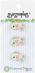 BaZooples Buttons-Green Fish