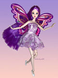 Eledoll Lilly Purple Hair Fairy Doll with Wings Deluxe Collector Doll 1/6 Scale 3D Inset Eyes 11.5 inch Fully Poseable Doll BJD Ball Jointed Doll Fashion Doll