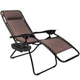 Best Choice Products Set of 2 Adjustable Zero Gravity Lounge Chair Recliners for Patio, Pool w/Cup Holders - Brown