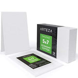 ARTEZA Bundle: 5x7" Bulk Pack of 100% Economy Cotton Canvas Panels, Set of 14 and Acrylic Paint, Set of 60 Assorted Colors, Ideal for High Volume Users, Art Classes, and Practice Studies
