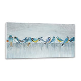 TRAIN2 ART Abstract Bird Picture Oil Paintings Wall Art, 24"X48" Modern Animal Wall Art Paintings on Canvas Frame Birds Artwork Painting Style Wall Decor for Home Walls Ready to Hang