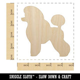 Miniature Poodle Dog Solid Unfinished Wood Shape Piece Cutout for DIY Craft Projects - 1/8 Inch Thick - 4.70 Inch Size