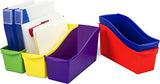 Storex Large Book Bins, 14.3 x 5.3 x 7.1 Inches, Assorted Colors, 30-Pack