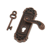MonkeyJack 4X Vintage Metal Door Knob Plate Keys Dollhouse Miniature Right Handle 1:12