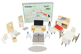 Pidoko Kids Wooden Dollhouse Furniture - DIY Accessories (30 Pcs) - Kitchen, Bathroom, Living Room, Bedroom