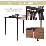 Outsunny 10’ x 13’ Aluminum Retractable Patio Gazebo Garden Pergola with Weather-Resistant Canopy and Stylish Design