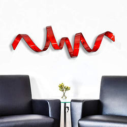 Statements2000 Contemporary Red Metal Wall Sculpture - Modern Handcrafted Abstract Wall Twist Metal Art - Red Home Accent Wall Decor - Cardinal Twist by Jon Allen