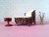 1:12 scale Doll Bed. Handmade Wicker Miniature Furniture for lati yellow irrealdoll aquarius NariPon Ringo