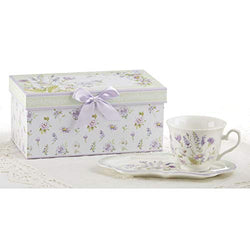 Delton 4.2X9 Porcelain Tea & Toast Set, Lavender Rose