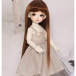 MEESock Handmade BJD Doll Clothes, One Word Collar Vertical Stripes Sling Dress for 1/6 SD Girl Doll Dress Up Accessory (No Doll)