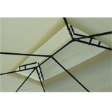 Outsunny 10' x 13' Outdoor Soft Top Pergola Gazebo with Curtains, 2-Tier Steel Frame Gazebo for Patio, Cream White