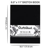 Sketch Book - Hardcover Sketch Pad, 8.5" x 11", Durable Sketchbook for Professional Kids, Adults, Artists and Amateurs, 68 lb/110 GSM, 58 Sheets, Use with Pens, Pencils, Sketching Stick and More