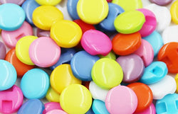 RayLineDo Pack of 30 Mixed Bright Candy Color Thick Round Hiden Hole Resin Buttons for Crafting