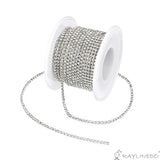 RayLineDo? 3A Class 4mm Clear Rhinestone Diamante Silver Plated Chain 10 Yard Lenght for Wedding