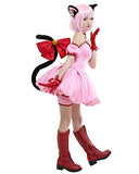 miccostumes Women's Mew Ichigo Momomiya Cosplay Costume Transformed Short Pink Dress with Cat Ears and Tail (Small)