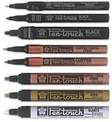 Sakura 41303 Pen Touch Low Odor Permanent Metallic Paint Marker, Xylene-Free, 1 mm Fine Tip, 138 mm