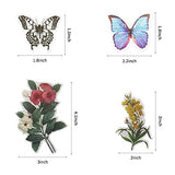 120 PCS Vintage Butterfly Flower Washi Stickers for Laptop Journal Scrapbook Card Decorations