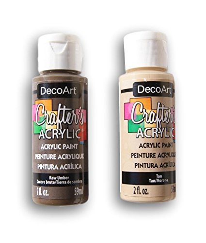 Crafters Acrylic Paint Set - Raw Umber and Tan