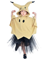 Coskidz Children's Mimikyu Cosplay Costume Hoodie with Ears Tail Skirt Halloween (Khaki)