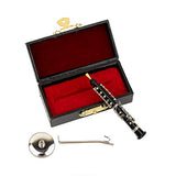 Dselvgvu Miniature Oboe with Stand and Case Mini Musical Instrument Mini Oboe Miniature Dollhouse Model Christmas Ornament Home Decor (2.99")