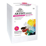 PHOENIX Pre Stretched Canvas for Painting - 5x7 Inch / 7 Pack - 5/8 Inch Profile of Super Value Pack for Oil & Acrylic Paint